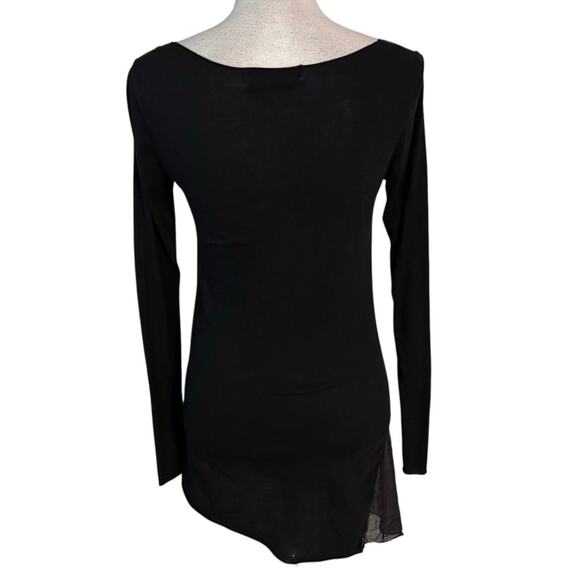 Johnny Was 4 Love And Liberty Size XS Eyelet Lace Top Asymmetrical Hem Black - Picture 2 of 6